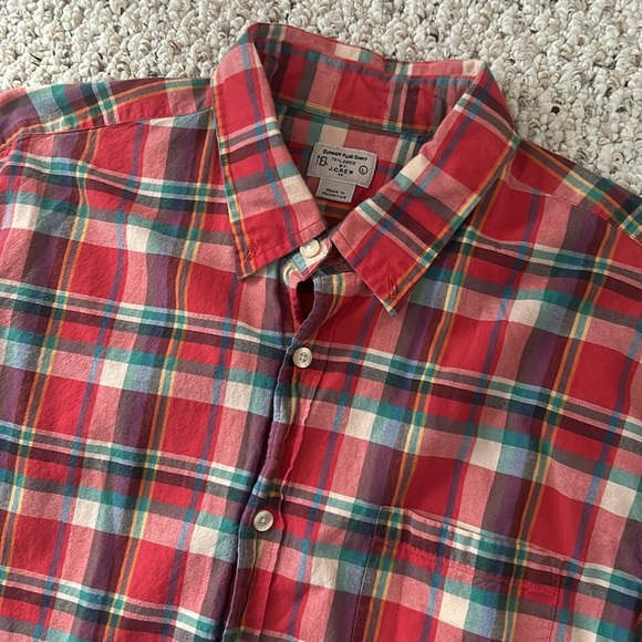 J.Crew men’s large button down summer plaid - Picture 2 of 5